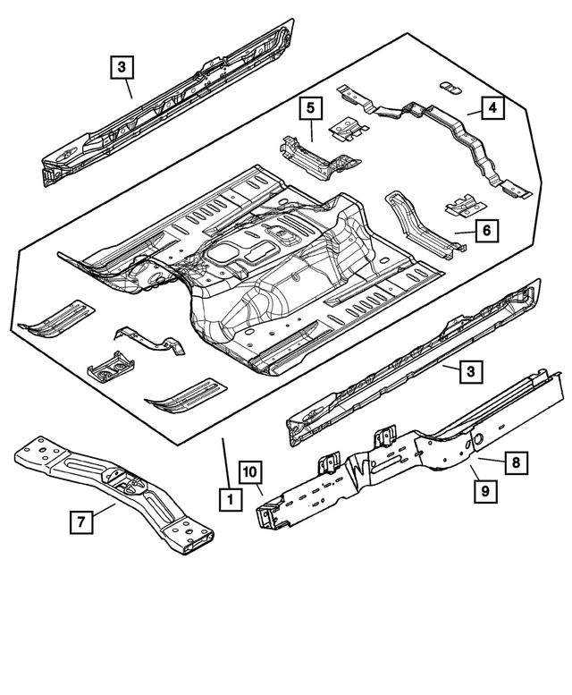 55176878AE - Body Sheet Metal Except Doors: Body Side Sill, Right for Mopar Image