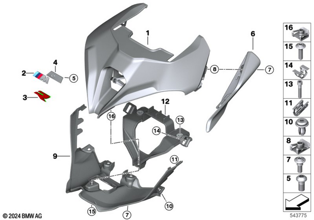 46635A795D7 - Frame and Mounting Parts: Headlight Cover Top -  for BMW-Motorrad Image