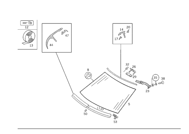 1246704601 - Windows: Windshield for Mercedes-Benz Image image