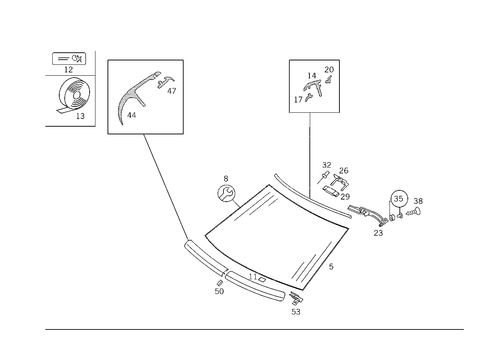 Windshield for 1993 Mercedes-Benz 300CE #0