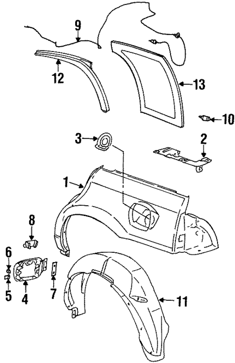 Quarter Panel & Components for 2001 Saturn SW2 #0