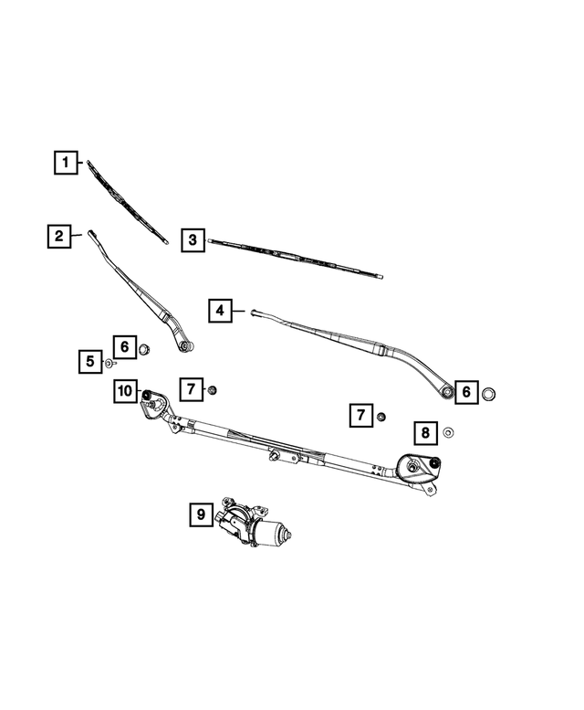 68044161AB - Electrical: Front Wiper Arm, Left for Mopar Image image