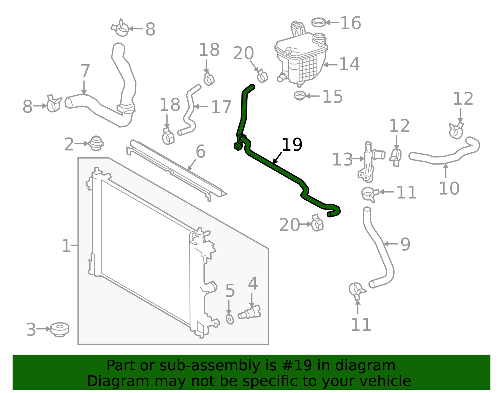 2019-2022 Toyota Engine Coolant Overflow Hose 16264-37190 | Toyota ...