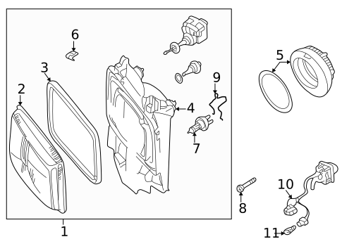 Headlamp Components for 2000 Volkswagen EuroVan #0