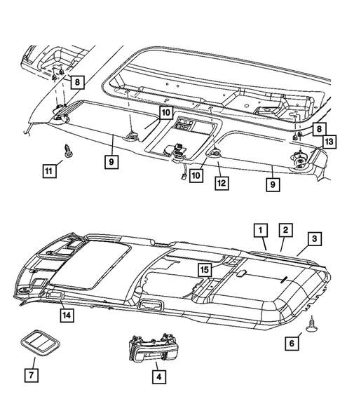 Headliner and Visor for 2007 Jeep Commander #0