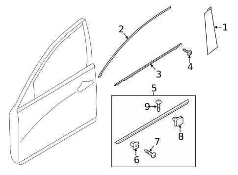 Exterior Trim - Front Door for 2014 Kia Cadenza #0