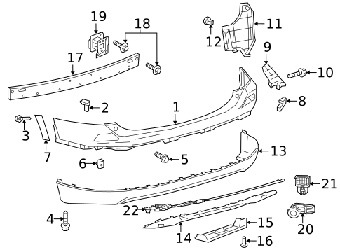 Bumper & Components - Rear for 2018 Toyota RAV4 #1
