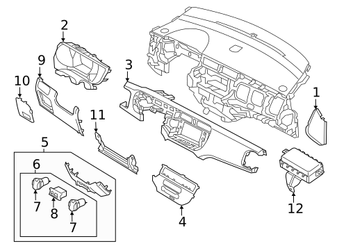 Instrument Panel Components for 2017 Kia Rio #0