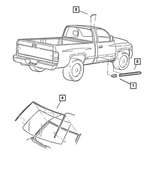 55076887AA - Exterior Ornamentation: Cab Molding, Left for Dodge: Ram 1500, Ram 2500, Ram 3500 Image