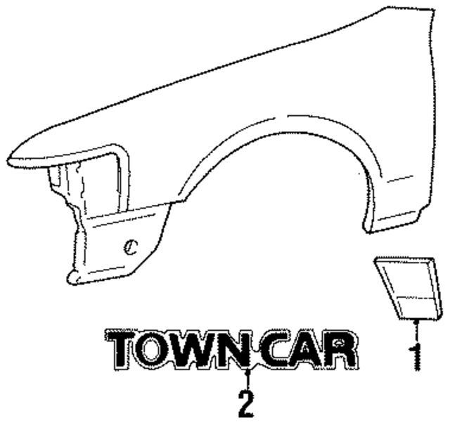 F8VZ16098DA - : Fender Emblem for Ford Image