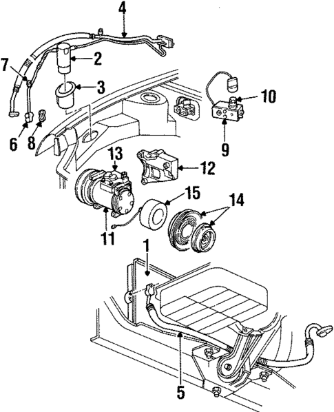 Condenser, Compressor & Lines for 1998 Dodge Neon #0