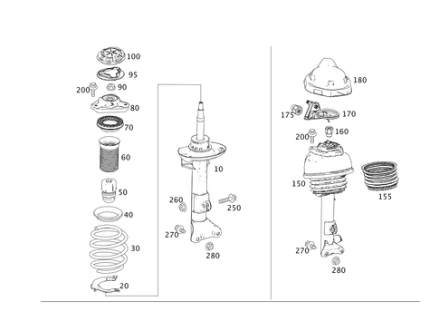 Front Suspension Strut and Suspension Strut Mount for 2014 Mercedes-Benz E63 AMG #0