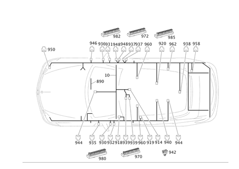 Frame Floor Unit Main Cable Harness for 2012 Mercedes-Benz E550 #0