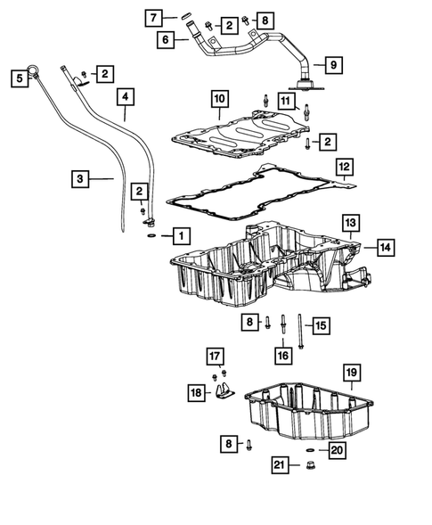 Engine Oiling, Oil Pan and Indicator (Dipstick) for 2018 Ram 1500 #0