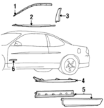 10321355 - Body: Reveal Molding for Pontiac: Grand Prix Image
