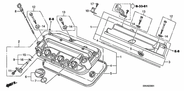 Cylinder Head Cover (4WD) for 2008 Honda Pilot #0