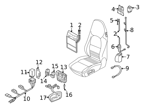 Seat Back Adjustment Components for 2004 Porsche Boxster #0
