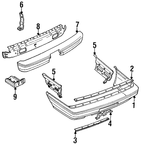 Bumper & Components - Rear for 1990 Nissan Stanza #0