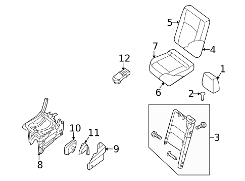 Rear Seat Components for 2021 Nissan NV1500 #2