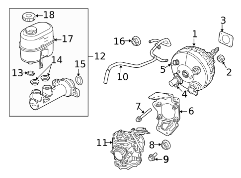 Master Cylinder - Components On Dash Panel for 2009 Dodge Durango #1
