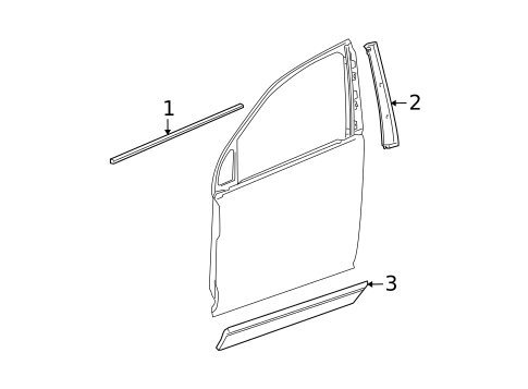 Exterior Trim - Front Door for 2002 Saturn Vue #0