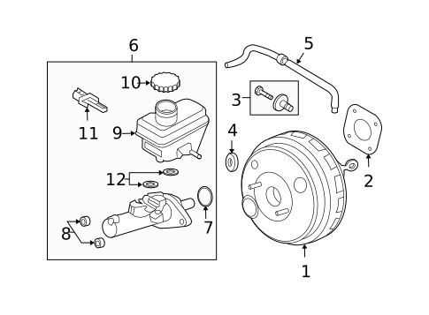 Master Cylinder - Components On Dash Panel for 2008 Ford Escape #0
