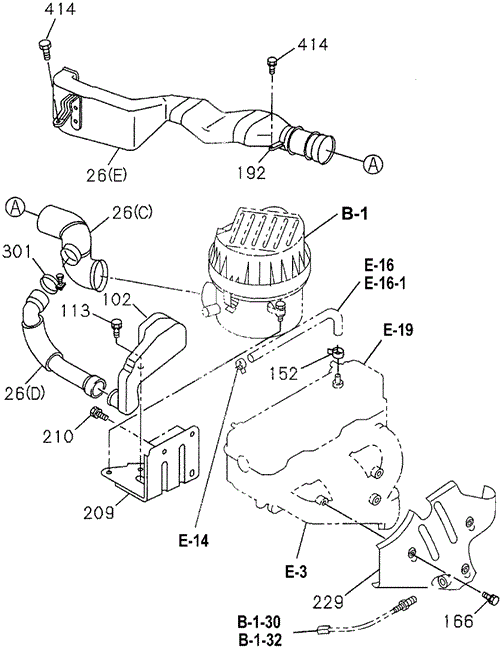 Air Duct (DX) for 1995 Honda Passport #0