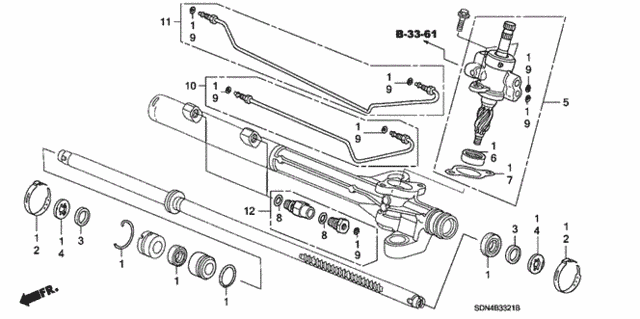 P.S. Gear Box Components (V6) for 2004 Honda Accord #0