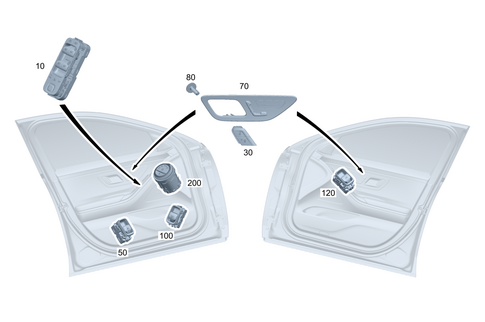 Switch in Front Door Trim for 1991 Mercedes-Benz 350SD #0