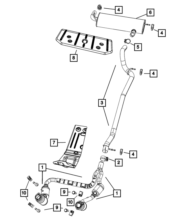 52059930AH - Exhaust: Exhaust Pipe And Converter for Mopar Image image