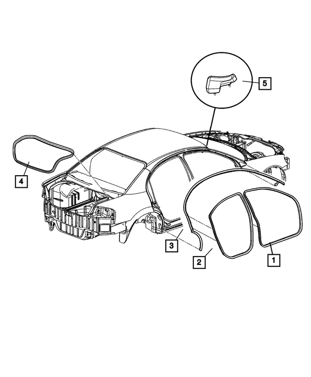 TC96WL5AG - Body Sheet Metal Except Doors: Front Door Opening Weatherstrip, Right for Mopar Image image