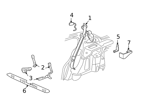 Rear Seat Belts for 2003 Buick Park Avenue #0