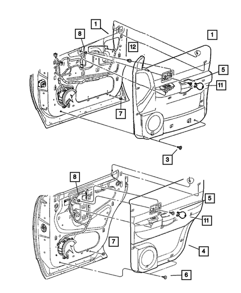 Door Trim Panels, Front and Rear for 2007 Chrysler Aspen #0