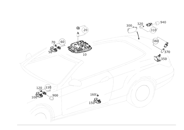 28202101 - Electrical System: Interior Lamp for Mercedes-Benz Image image