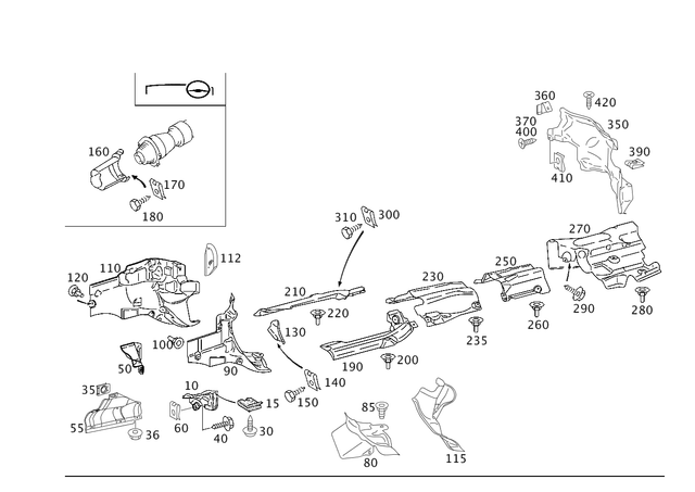 2036800120 - Exhaust System: Shielding for Mercedes-Benz Image image