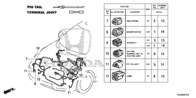 Electrical Connectors (FR.) (LED) for 2020 Honda Civic #0