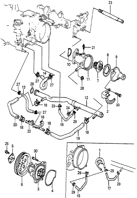 Water Pump - Thermostat (PGM-FI) for 1985 Honda Accord #0