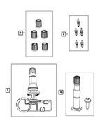 68206631AA - Wheels: Valve Stem Cap Kit for Jeep: Cherokee | Ram: 1500, 1500 Classic, 2500, 3500 Image