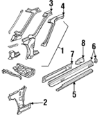 10248396 - Body: Hinge Pillar for Buick: Regal | Chevrolet: Lumina | Oldsmobile: Cutlass Supreme | Pontiac: Grand Prix Image