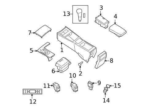 Center Console for 2013 Nissan Maxima #0