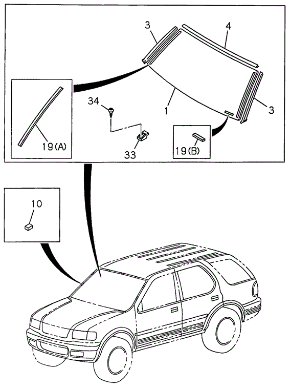Front Windshield for 2002 Honda Passport #0