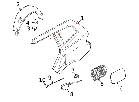 Quarter Panel & Components for 2010 BMW X3 #0