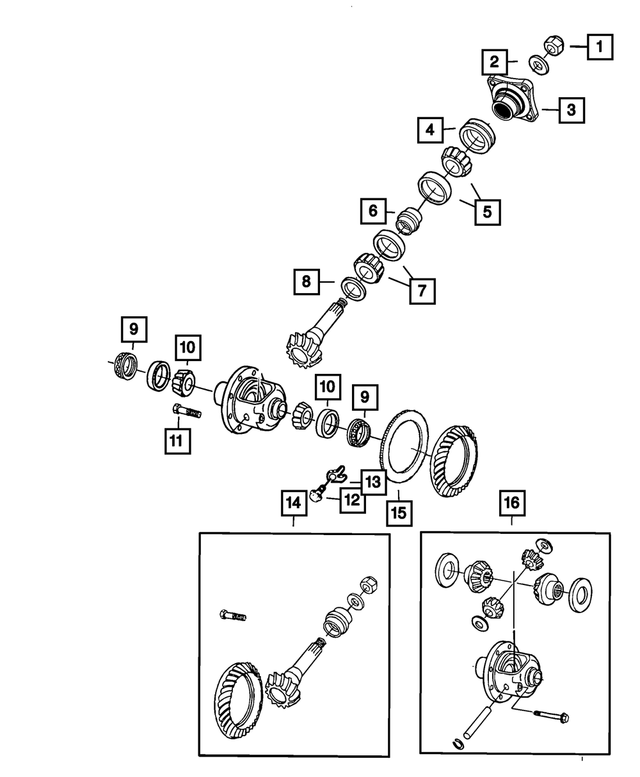 68149239AA - Rear Axle; American Axle 292 MM Dual Rear Wheels; Differential and Drive Line: Pinion Shaft Shim Kit for Mopar Image