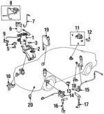 8940650040 - Suspension: Front Sensor for Lexus: LS400 Image