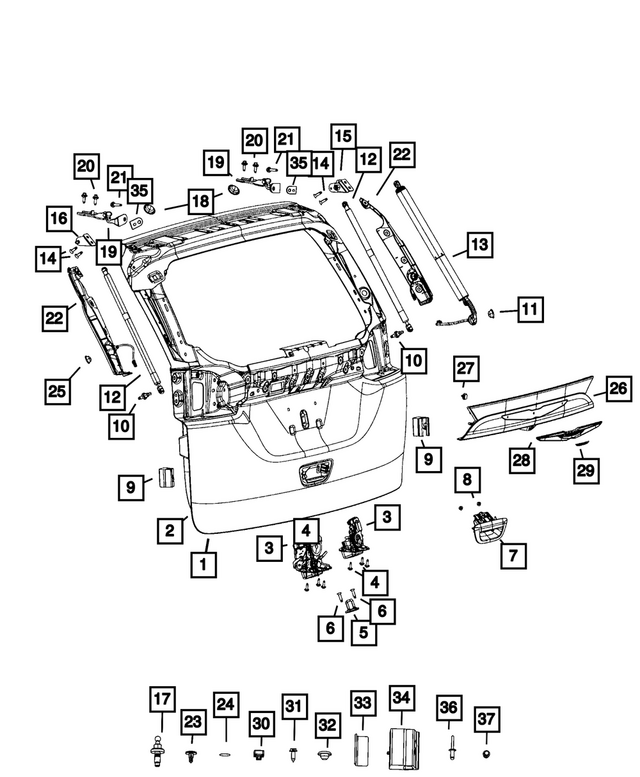 68723368AA - : Liftgate Bracket, Right for Mopar Image