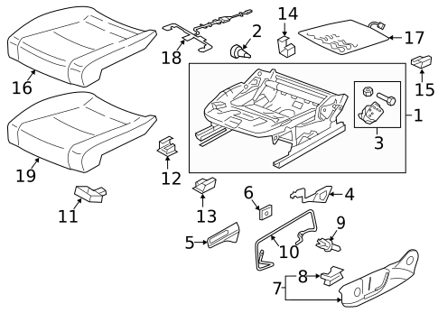 Front Seat Components for 2019 Volkswagen Golf Alltrack #7
