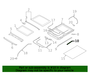 2021-2025 Nissan Rogue Side Seal 91380-6RA0A | My Nissan Part