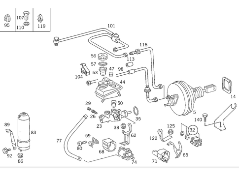 Brake Booster for 1984 Mercedes-Benz 500 SEC #0