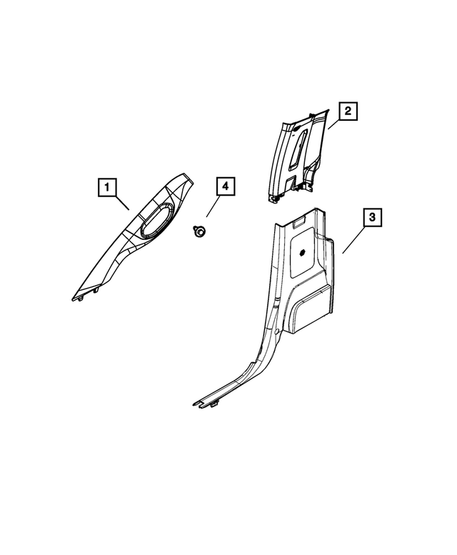 « 5RM901X9AC – Interior Trim : Pied Avant Moulure, Côté Droit pour Mopar Image »