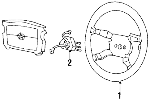 Steering Wheel & Trim for 1990 Dodge Daytona #0